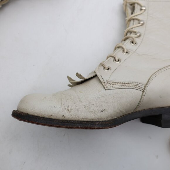 Justin Kiltie Roper Boots Women’s Size 6 B Pearl White Made in USA - Picture 11 of 11